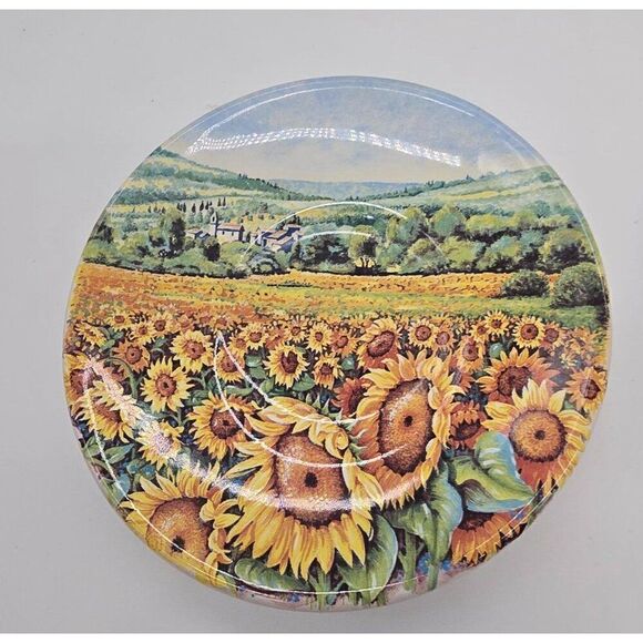 Set Of 4 Roselli Italian Ceramic Plates With Vibrant Floral Scenic Designs - Picture 5 of 7